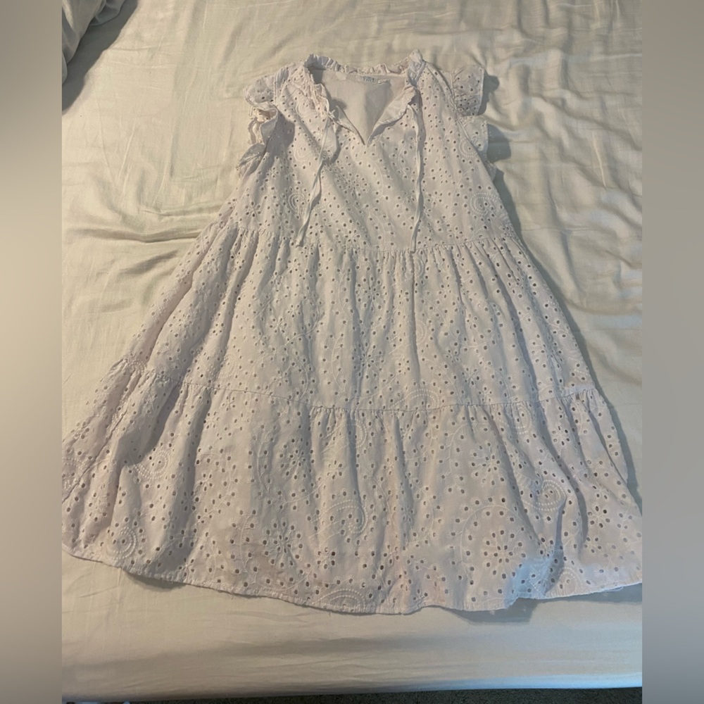 Time and Tru White Eyelet womens Dress